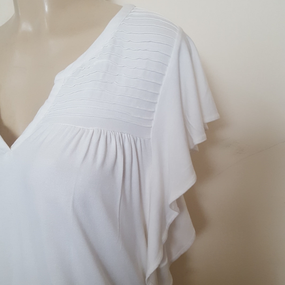 Anthropologie Meadow Rue top White Sz M - Picture 4 of 8